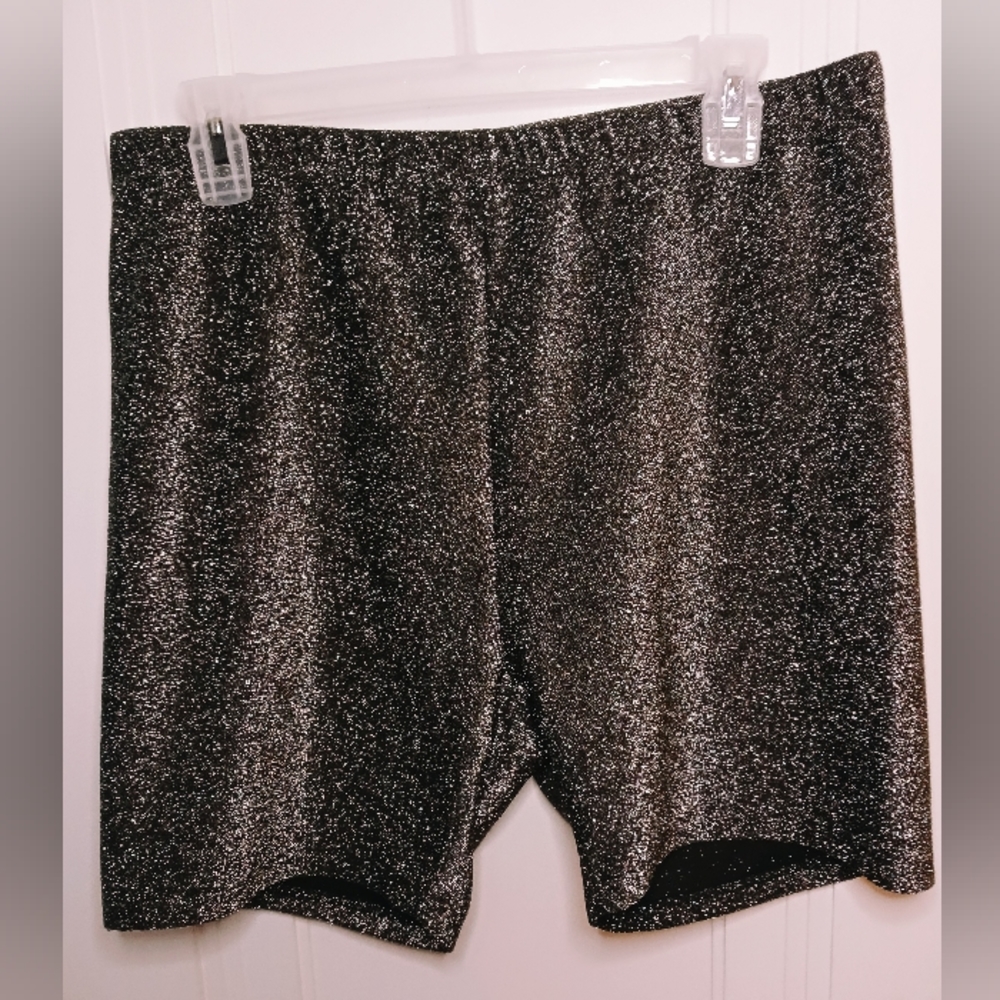 Silver Sparkle bike shorts SHEIN